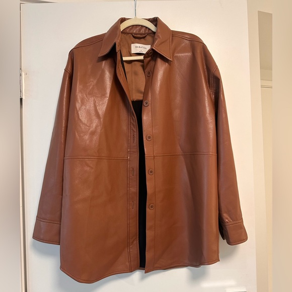Babaton Jackets & Blazers - Babaton Vegan Leather Shacket/Button Up